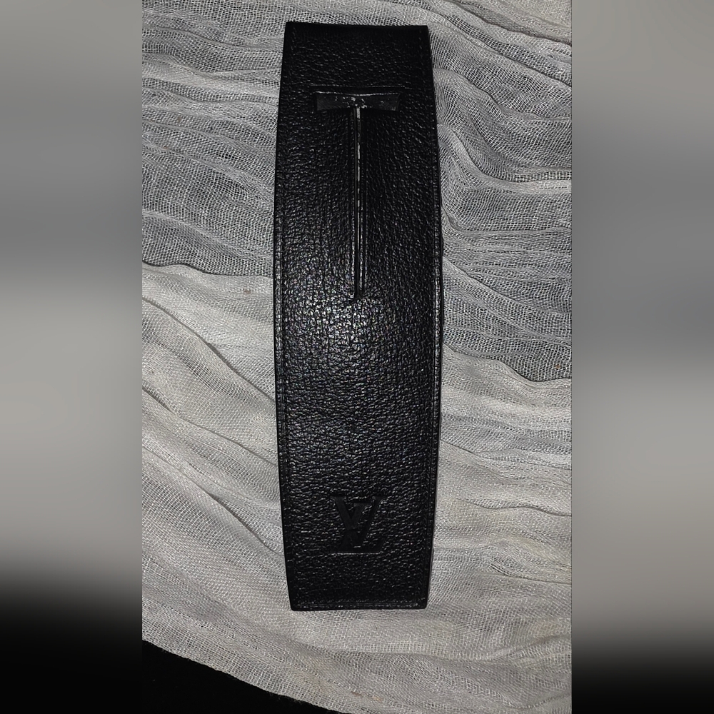 Authentic Louis Vuitton Black Leather Pen Case